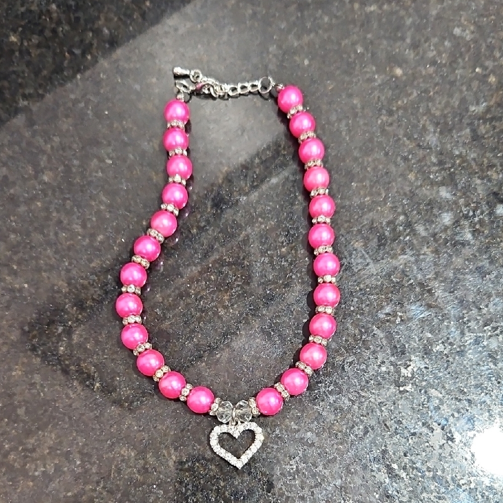 Pet Pink Heart Pendant Necklace